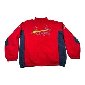 St Louis Cardinals Jacket Mens 2XL Red MLB Baseball Zip Up Fleece Lined Warm